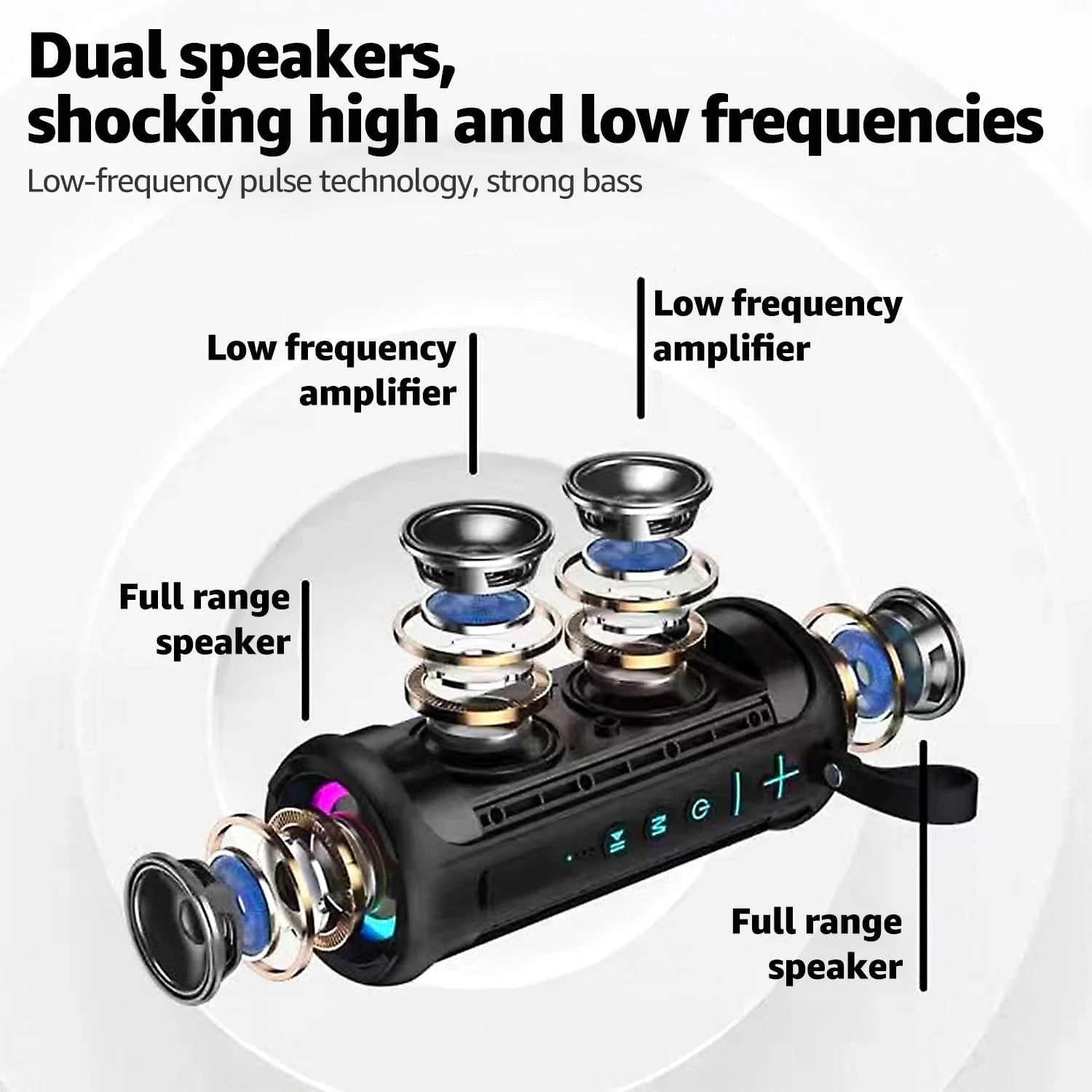 Portable Bluetooth Karaoke Speaker: Sing along Anywhere! 2 Wireless Mics & Built-In Lights - Perfect for Home Parties and Birthdays, Fun for Kids and Adults!