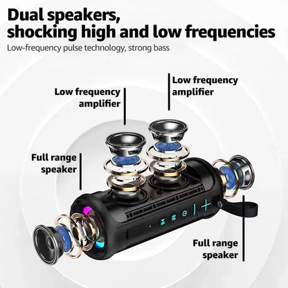 Portable Bluetooth Karaoke Speaker: Sing along Anywhere! 2 Wireless Mics & Built-In Lights - Perfect for Home Parties and Birthdays, Fun for Kids and Adults!