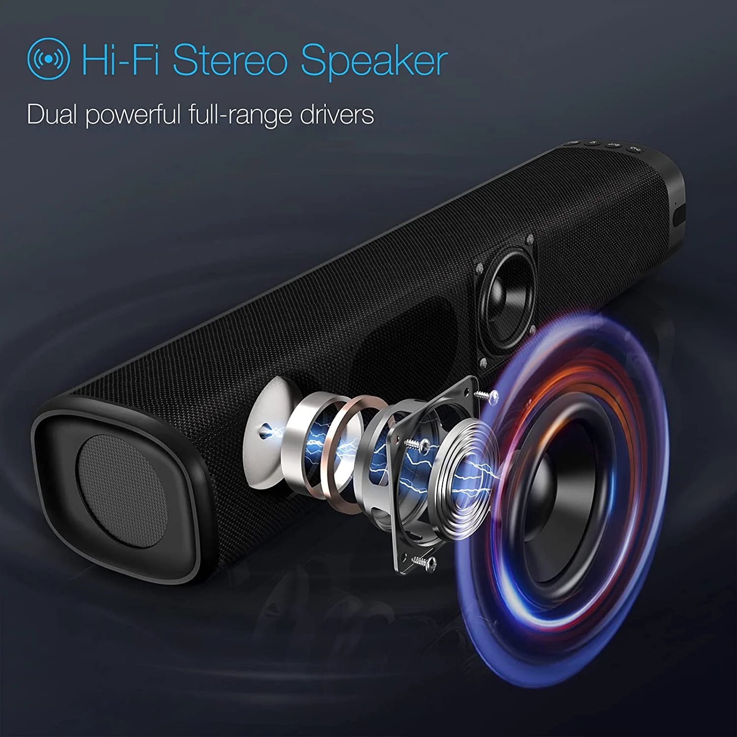 Sound Bar for TV, Soundbar with Subwoofer, Wired & Wireless Bluetooth 5.0 3D Surround Speakers, Optical/Aux/Rca/Usb Connection, Wall Mountable, Remote Control