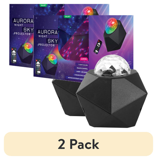 (2 Pack)  Aura Projector with Laser, Black