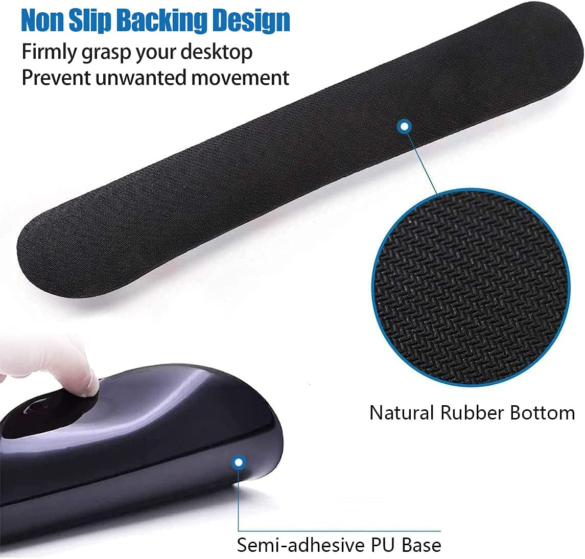 Keyboard Wrist Rest and Mouse Pad Support Set with Coasters, Inspirational Quote Stay Positive Work Hard Make It Happen Non-Slip PU Base for Computer Laptop Home Office