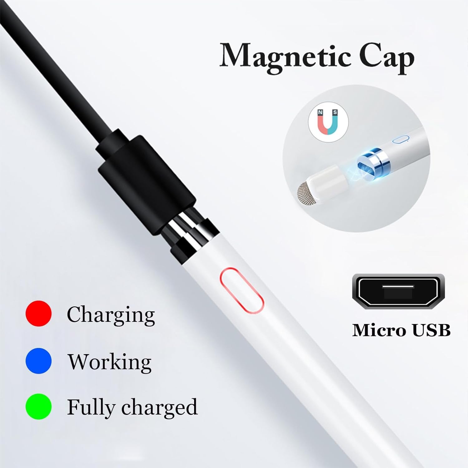 Active Stylus Pens for Touch Screens, Rechargeable Universal Ipad Pencil, Pen for Ipad/Ios/Android/Ipad Air/Pro/Mini/Iphone/Samsung/Lenovo and More