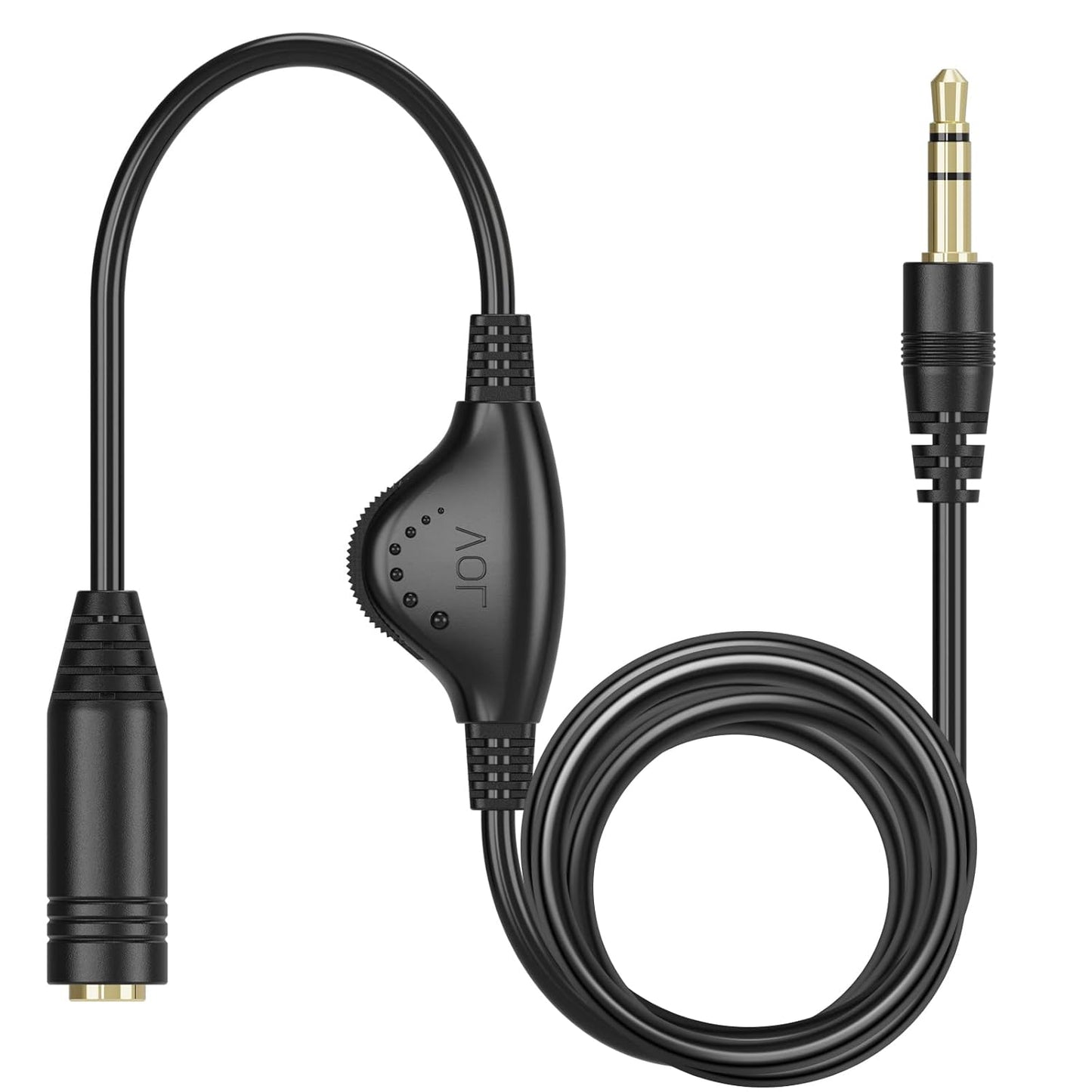 6.6 FT Extension Cable with Volume Control, 3.5Mm Male to 3.5Mm Female Audio Jack Extender Aux Extension Adapter Cord for Phone, Tablets, MP3 Players & More