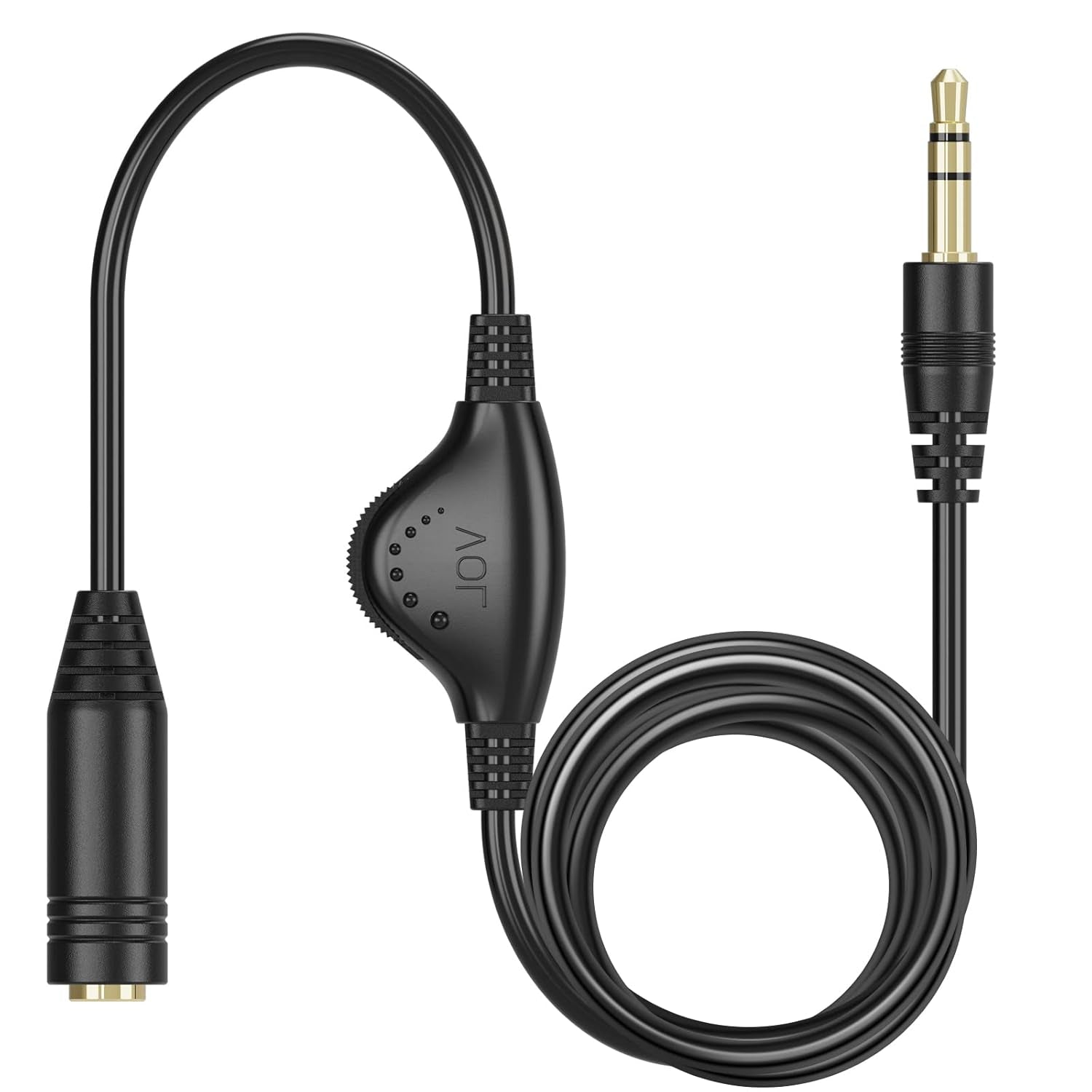 6.6 FT Extension Cable with Volume Control, 3.5Mm Male to 3.5Mm Female Audio Jack Extender Aux Extension Adapter Cord for Phone, Tablets, MP3 Players & More