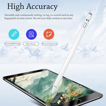 Active Stylus Pens for Touch Screens, Rechargeable Universal Ipad Pencil, Pen for Ipad/Ios/Android/Ipad Air/Pro/Mini/Iphone/Samsung/Lenovo and More