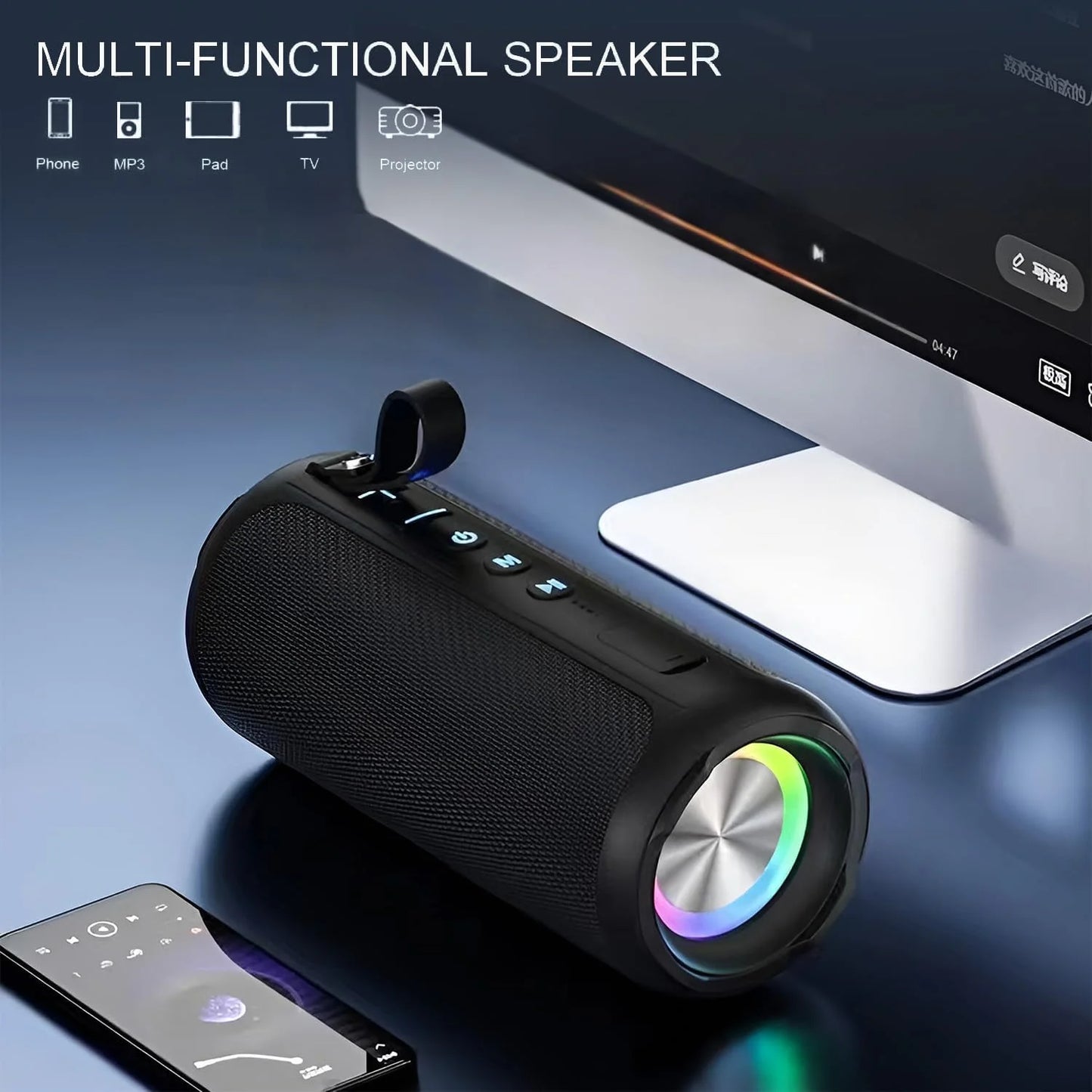 Portable Bluetooth Karaoke Speaker: Sing along Anywhere! 2 Wireless Mics & Built-In Lights - Perfect for Home Parties and Birthdays, Fun for Kids and Adults!