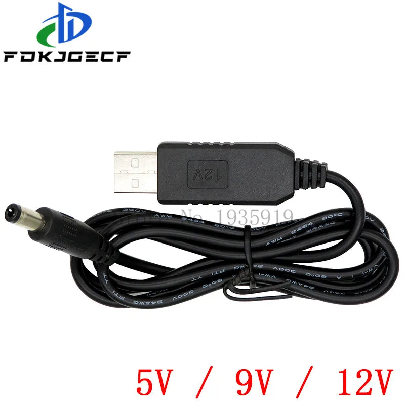 USB Power Boost Line Dc 5V to Dc 9V / 12V Step up Module Usb Converter Adapter Cable 2.1X5.5Mm Plug