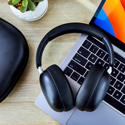Bluetooth Wireless Over-Ear Headphones with Active Noise Canceling and Carrying Case, Black