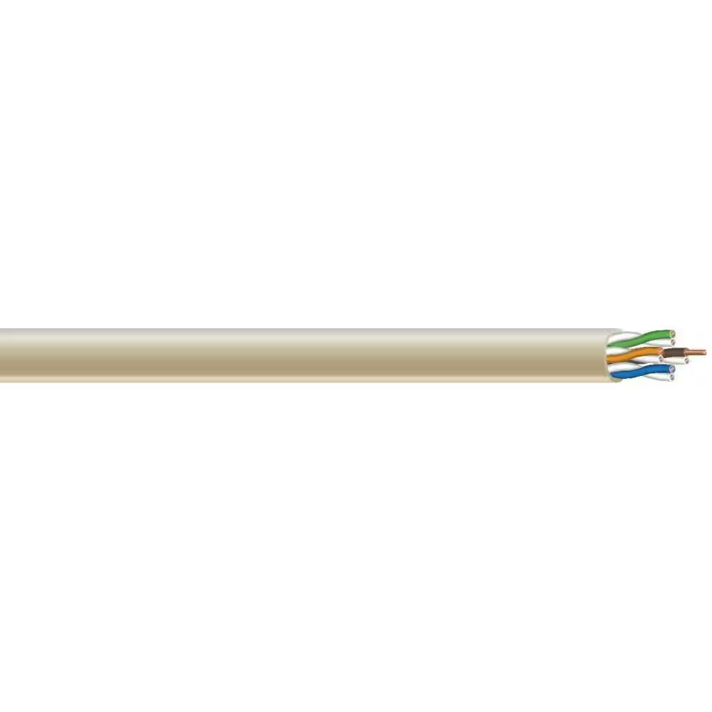 500 Ft. Tan 24/4 Cat5E CMR-CMX Indoor/Outdoor Data Cable
