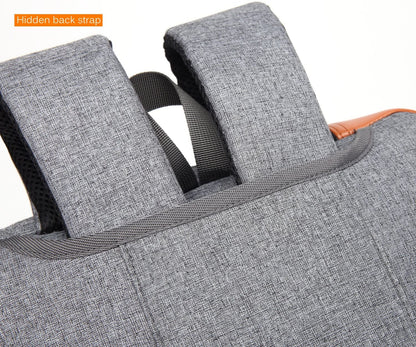 17.3" Laptop Backpack/Shoulder Bag/Messenger Bag/Briefcase, Multi-Functional Travel Rucksack, Convertible Business Handbag for Men/Women (New Grey)