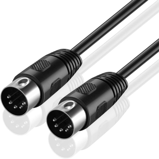 TNP MIDI Cable (15FT) - 5 Pin DIN Male Audio MIDI to MIDI Connector Interface Jack Plug Wire Cord