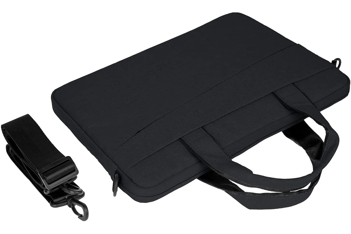 13 Inch Laptop Sleeve Shoulder Bag Compatible with Macbook Pro 14 M1 A2442,13" Macbook Air/Pro,13.3" Chromebook Notebook, Polyester Messenger Bag Carrying Case Briefcase (Black)