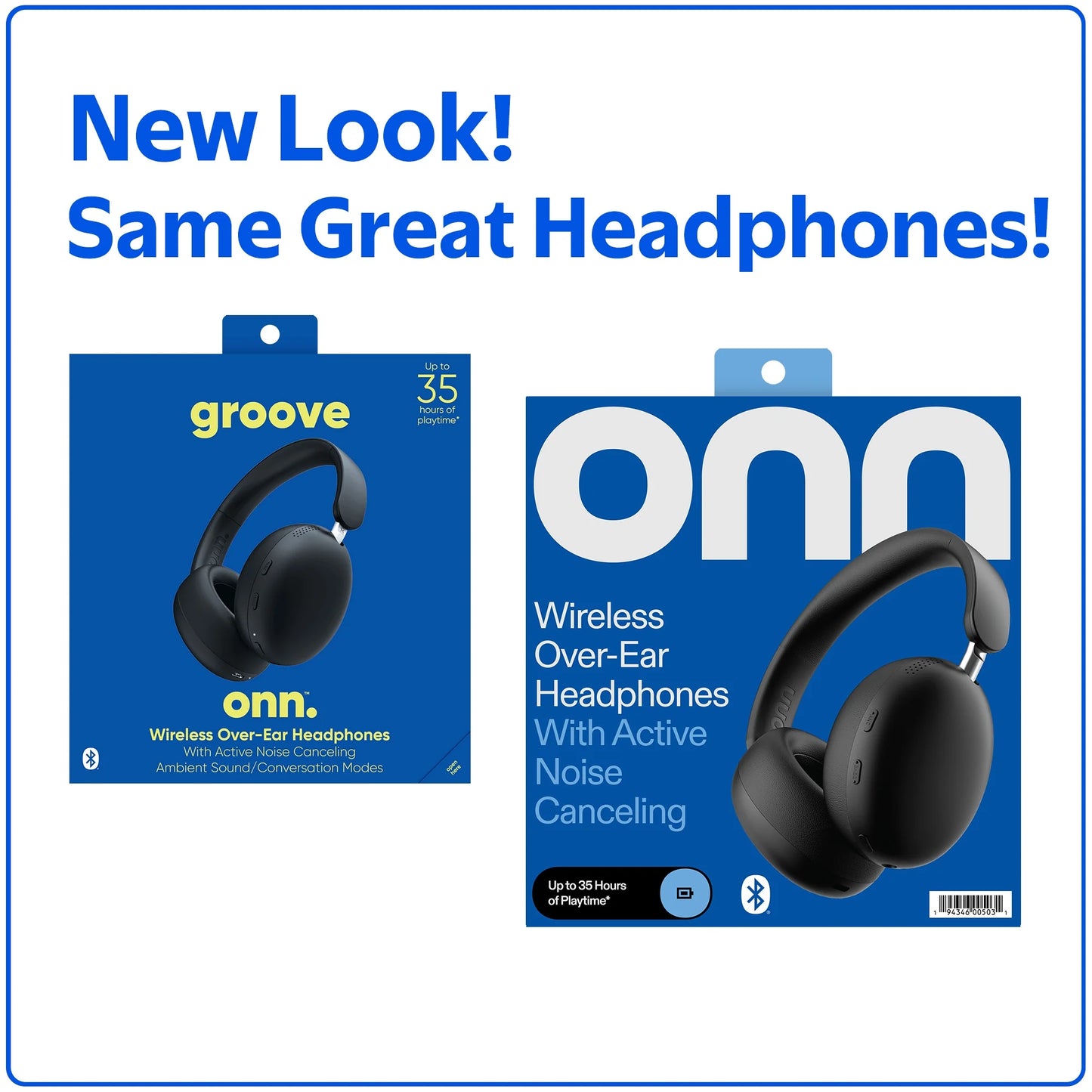 Bluetooth Wireless Over-Ear Headphones with Active Noise Canceling and Carrying Case, Black