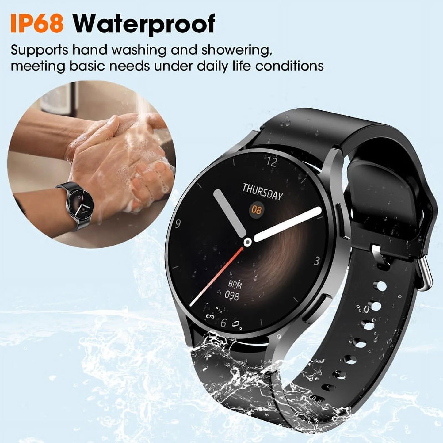 1.39-Inch Men'S Smartwatch with Fitness Tracker, Answer/Call/100+ Sport Modes for Android & Iphone Devices, IP67 Waterproof Fitness Watch (Black)