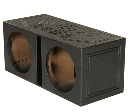 Qpower QBOMB12V Dual 12" Vented Ported Subwoofer Sub Box with Bedliner Spray
