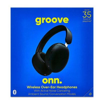 Bluetooth Wireless Over-Ear Headphones with Active Noise Canceling and Carrying Case, Black
