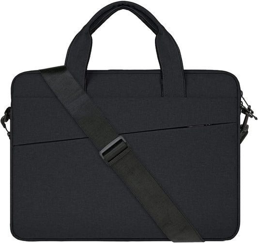 13 Inch Laptop Sleeve Shoulder Bag Compatible with Macbook Pro 14 M1 A2442,13" Macbook Air/Pro,13.3" Chromebook Notebook, Polyester Messenger Bag Carrying Case Briefcase (Black)