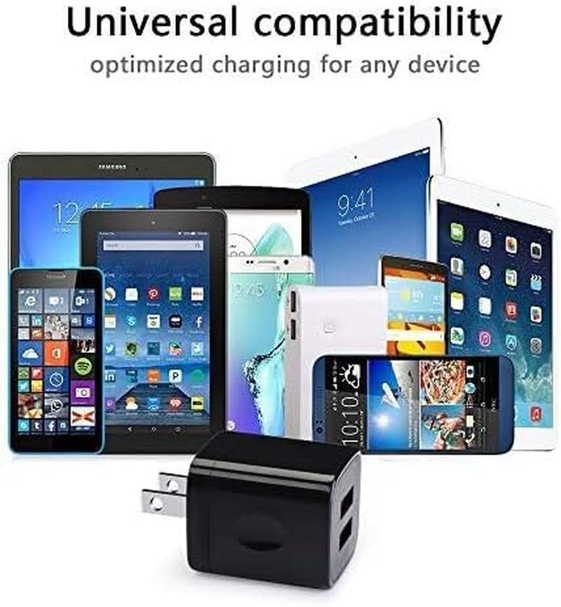 Wall Charger,Charger Cube,Charging Block Fast Charge 3Pack Dual Port 2.1A Power Brick Phone Charging Plug Box Head for Iphone 16/15 Pro/14/13/12/11/Xr/8/7/6 Plus,Samsung Galaxy S24 S23 S22 S21 S10 S9