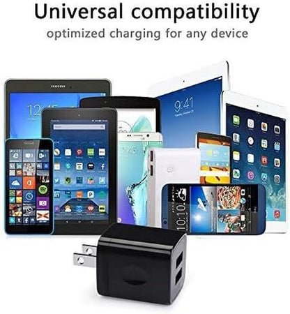 Wall Charger,Charger Cube,Charging Block Fast Charge 3Pack Dual Port 2.1A Power Brick Phone Charging Plug Box Head for Iphone 16/15 Pro/14/13/12/11/Xr/8/7/6 Plus,Samsung Galaxy S24 S23 S22 S21 S10 S9