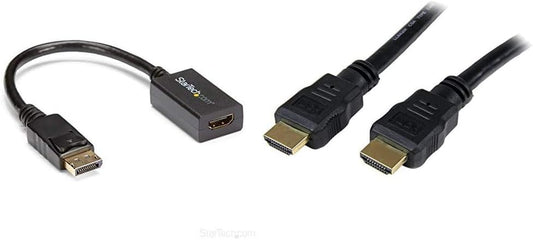 .Com 1X Displayport (M) to HDMI (F) Adapter Converter - 1920X1200 (DP2HDMI2) Bundle with 2X 2M 4K High Speed HDMI Cables (HDMM2M)