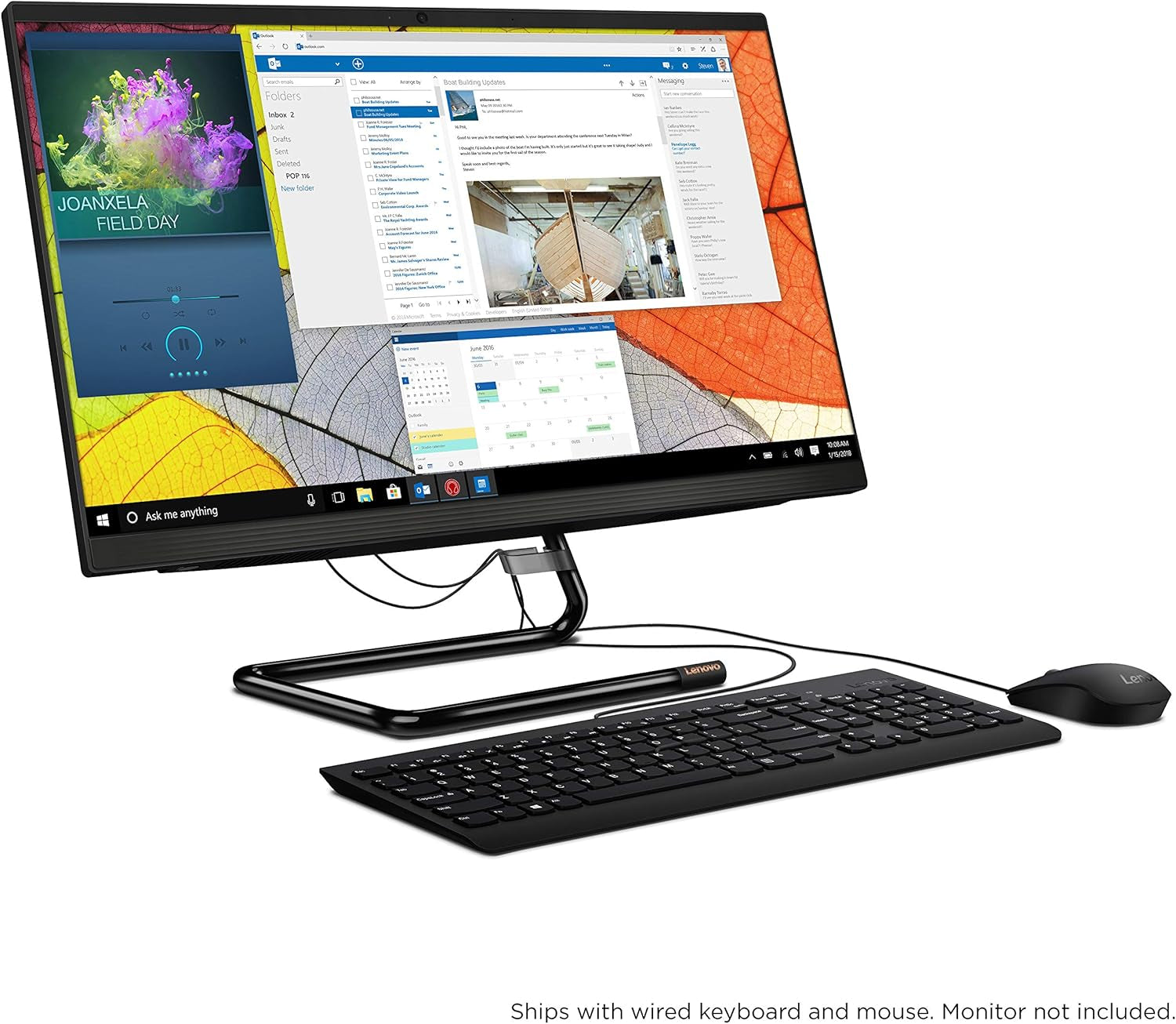 Ideacentre AIO 3, 24" All-In-One Computer, AMD Ryzen 3 4300U Mobile Processor, 8GB DDR4, 256GB SSD, DVD RW Drive, Windows 10