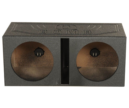 Qpower QBOMB12V Dual 12" Vented Ported Subwoofer Sub Box with Bedliner Spray