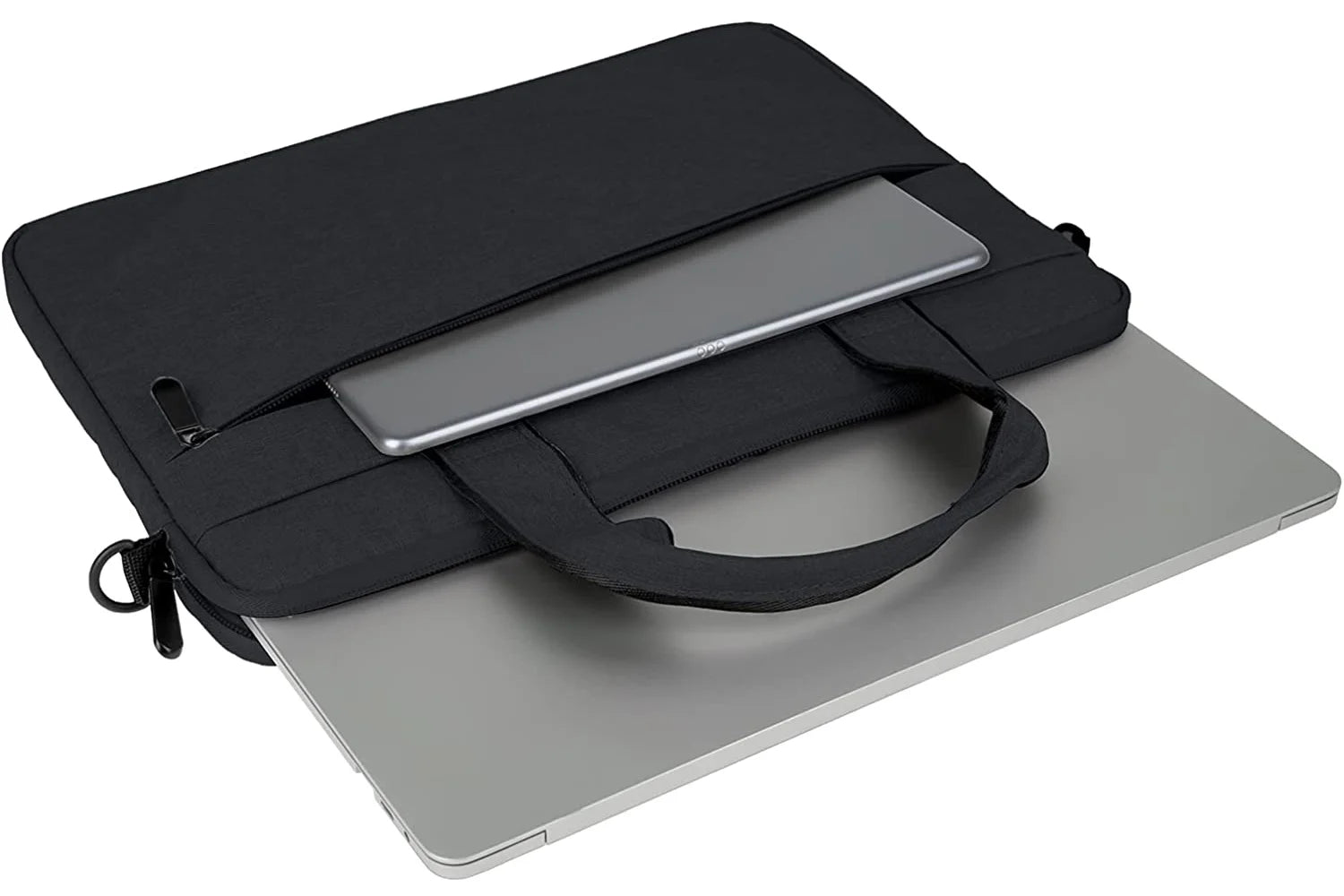 13 Inch Laptop Sleeve Shoulder Bag Compatible with Macbook Pro 14 M1 A2442,13" Macbook Air/Pro,13.3" Chromebook Notebook, Polyester Messenger Bag Carrying Case Briefcase (Black)