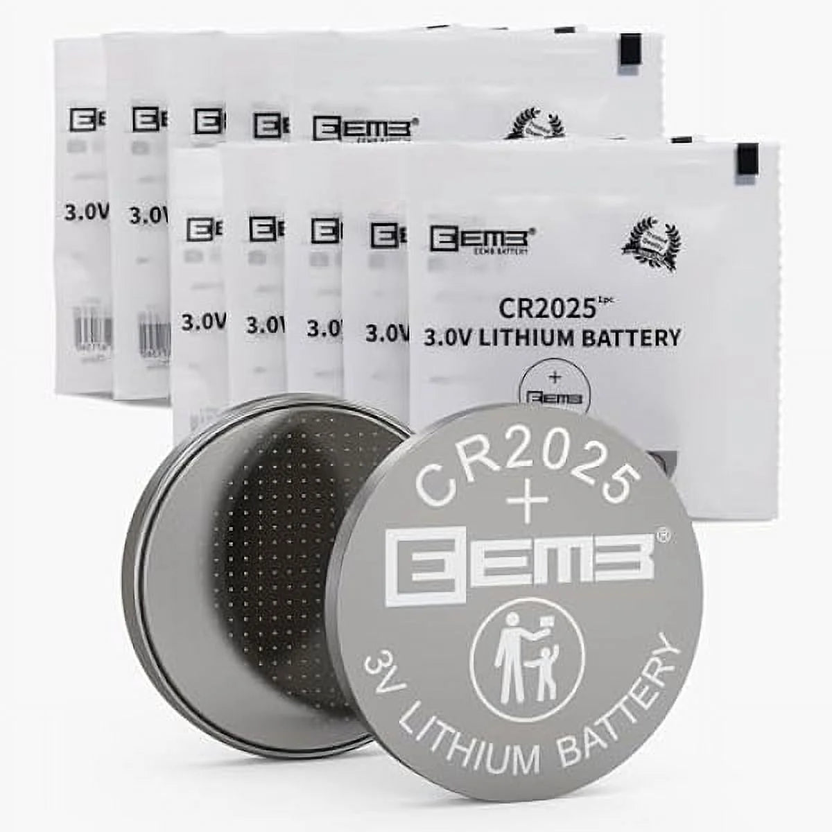 10 Pack CR2025 Battery 3V Lithium Battery Button Coin Cell Batteries 2025 Battery for Key Fobs, Calculators, Coin Counters, Watches, Heart Rate Monitors, Glucose Monitors and More