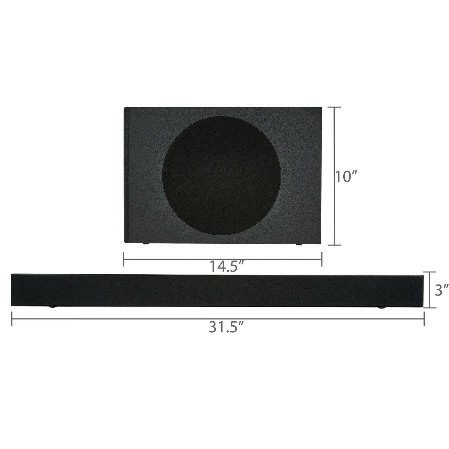 Bluetooth 2.1 Channel Soundbar System with Dolby Atmos, 36", Black