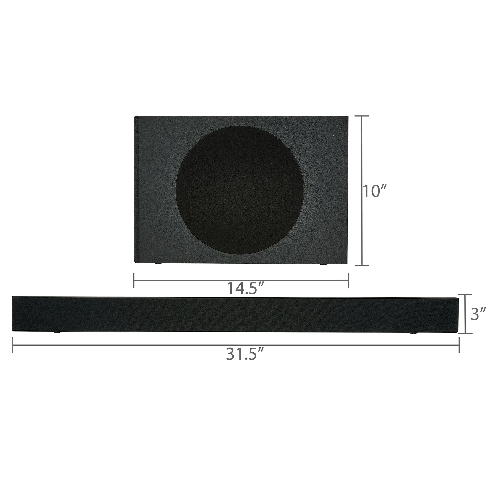 Bluetooth 2.1 Channel Soundbar System with Dolby Atmos, 36", Black