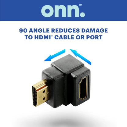 . HDMI 90-Degree Adapter, Great for behind TV Locations, Black