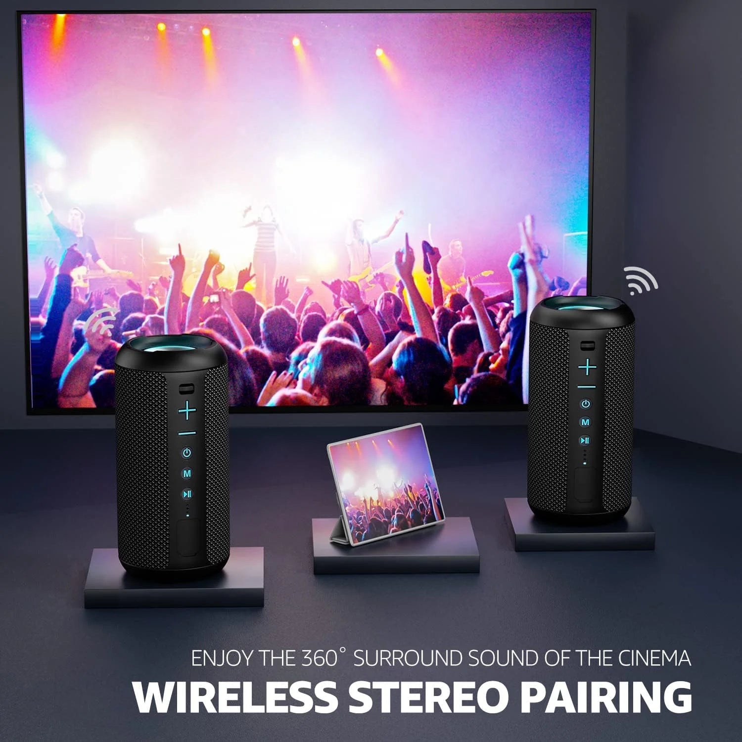 Portable Bluetooth Karaoke Speaker: Sing along Anywhere! 2 Wireless Mics & Built-In Lights - Perfect for Home Parties and Birthdays, Fun for Kids and Adults!