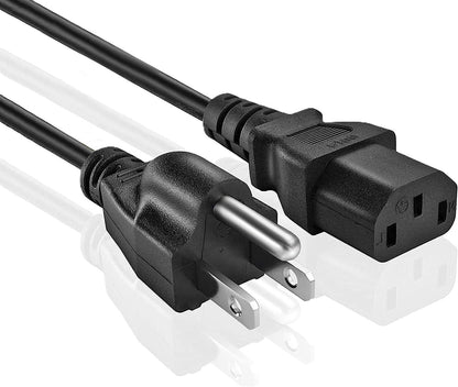 PC Power Cord - 3 Prong AC Power Cable for Computer, Monitor, Speaker, Scanner, Printer - IEC 320 C13 to NEMA 5-15P, 18Awg, 125V 10 Amp (3-Feet)