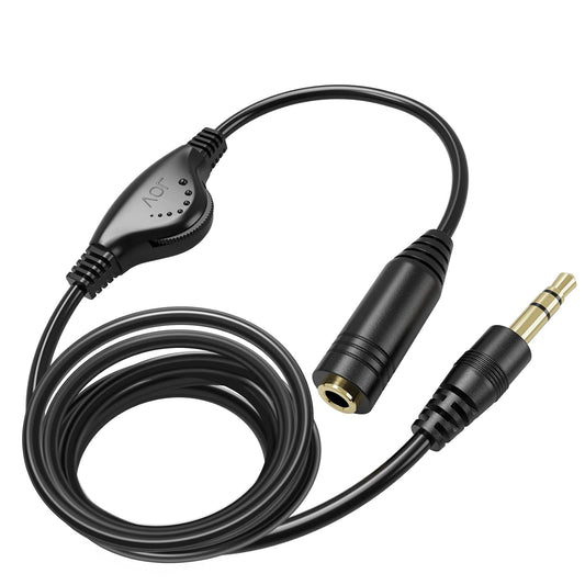6.6 FT Extension Cable with Volume Control, 3.5Mm Male to 3.5Mm Female Audio Jack Extender Aux Extension Adapter Cord for Phone, Tablets, MP3 Players & More