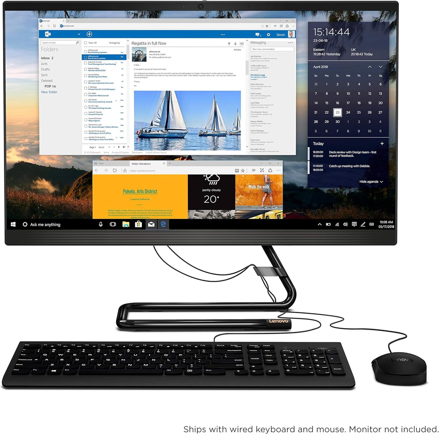 Ideacentre AIO 3, 24" All-In-One Computer, AMD Ryzen 3 4300U Mobile Processor, 8GB DDR4, 256GB SSD, DVD RW Drive, Windows 10