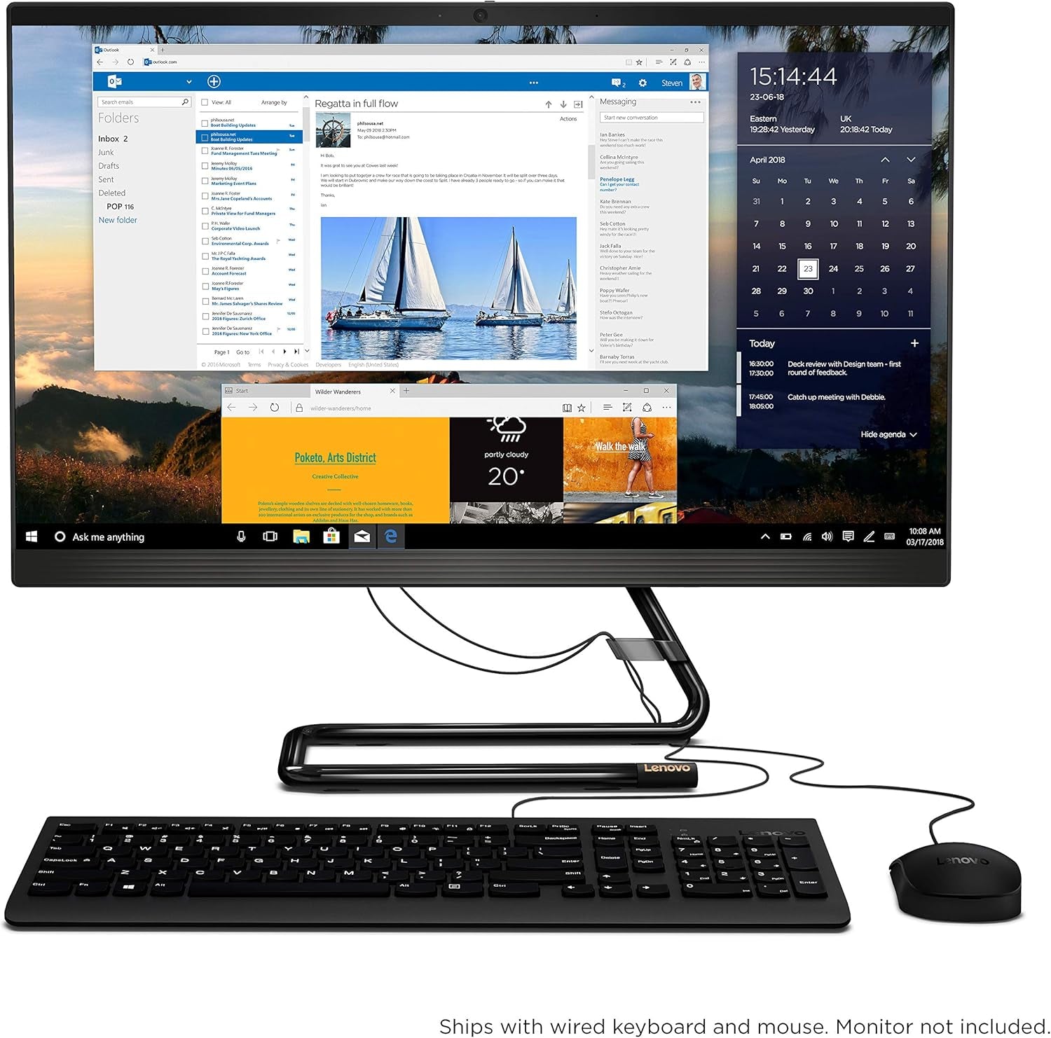 Ideacentre AIO 3, 24" All-In-One Computer, AMD Ryzen 3 4300U Mobile Processor, 8GB DDR4, 256GB SSD, DVD RW Drive, Windows 10