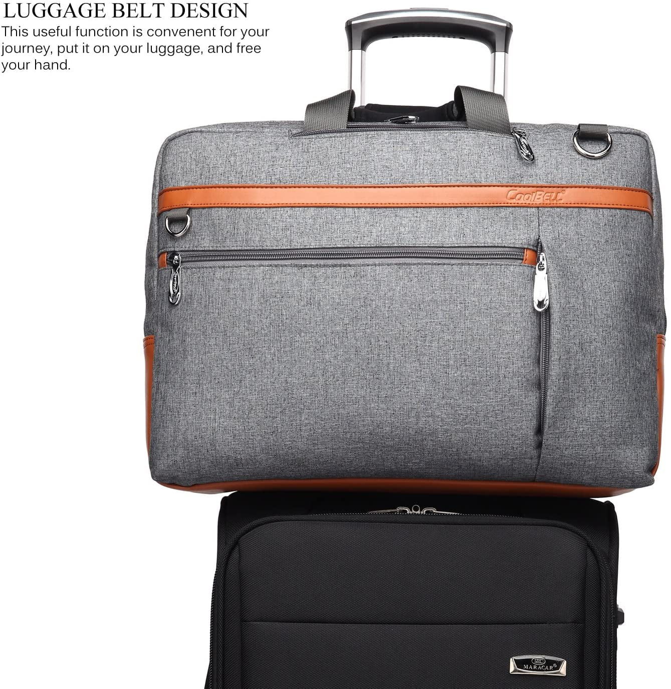 17.3" Laptop Backpack/Shoulder Bag/Messenger Bag/Briefcase, Multi-Functional Travel Rucksack, Convertible Business Handbag for Men/Women (New Grey)