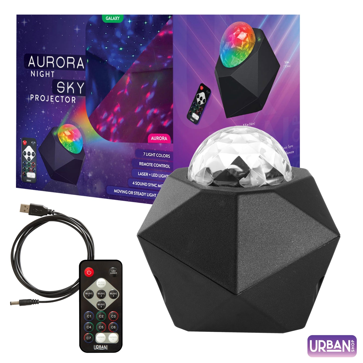 (2 Pack)  Aura Projector with Laser, Black